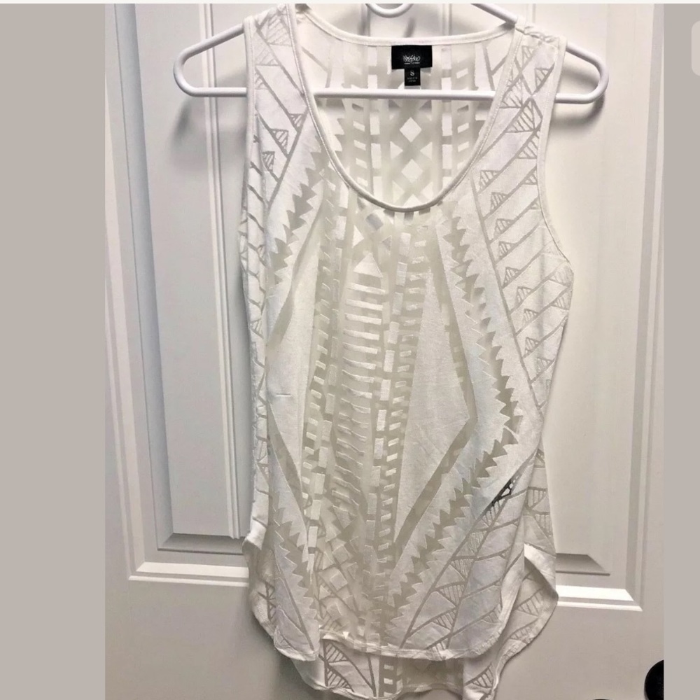 Womens Burnout Tank Small White E1-1187